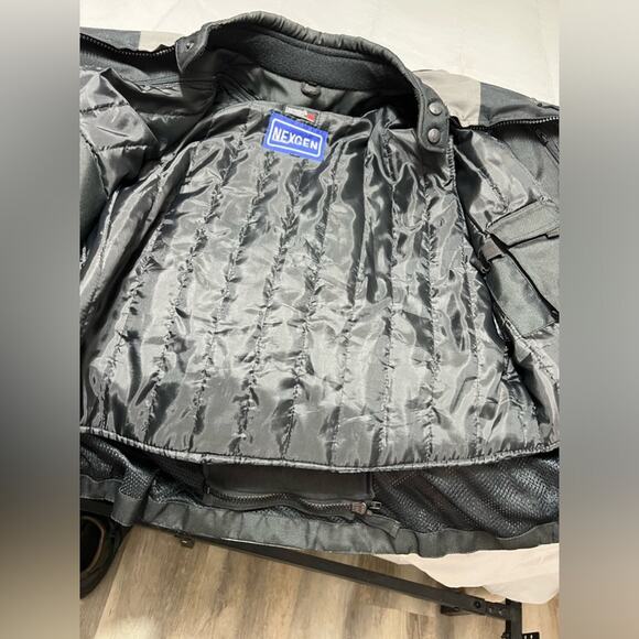 NEXGEN WATERPROOF MOTORCYCLE JACKET Men's Medium Reflective Padded Zip Lining - Picture 10 of 12